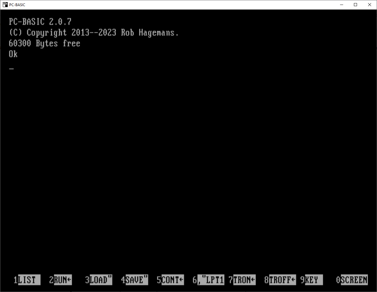 Premiers pas avec PC-BASIC sur un PC sous Windows – Retroprogrammez